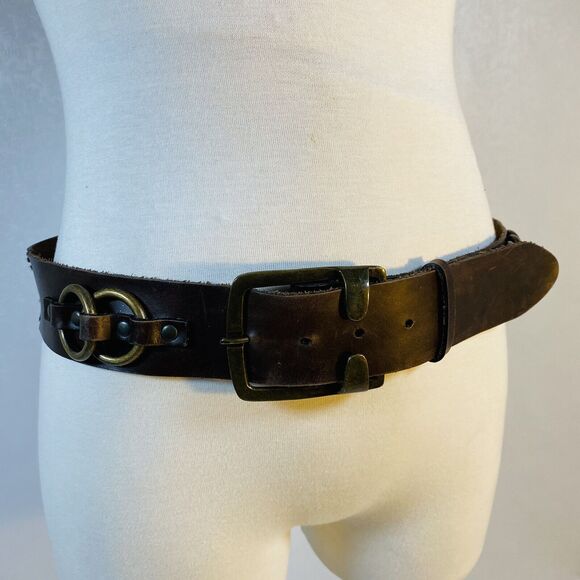 Marc Bernstein Handcrafted Brown Leather Belt M main image 14